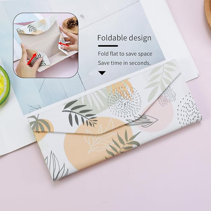 Foldable Glasses Case, Magnetic PU Leahter Sunglasses Case, Cute Hard Shell Folding Eyeglass Cases for Women Kids