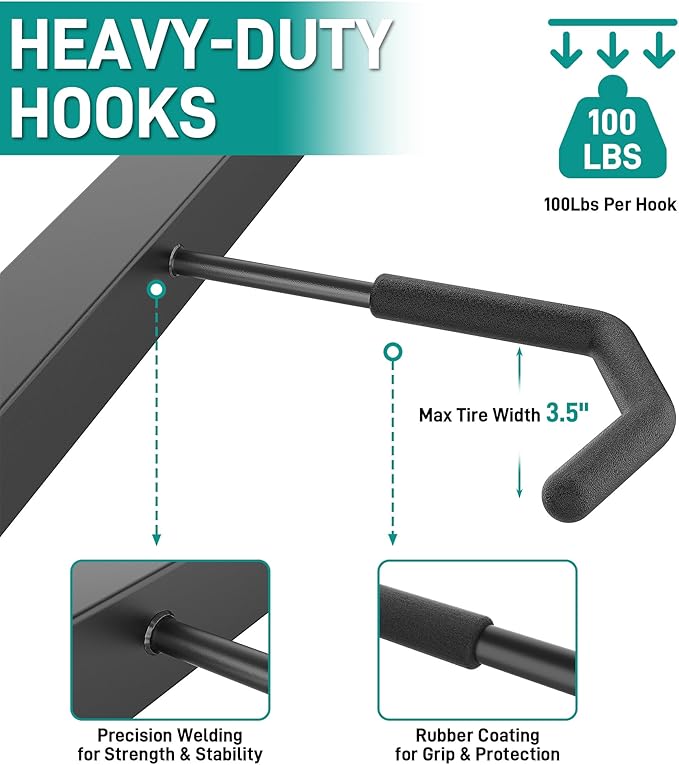 EVERHANGER Freestanding Bike Rack, Vertical Bike Rack Stand for Garage, Bicycle Storage Organizer, Holds Up to 5 Bikes