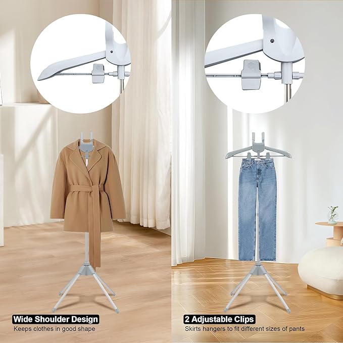 Adjustable Steamer Stand for Clothes, Portable Steamer Rack for Clothes, Steam Iron Stand (GRAY)