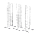 Only Hangers 2' x 6' Gridwall Panel Tower with T-Base Floorstanding Display Kit, 3-Pack White …