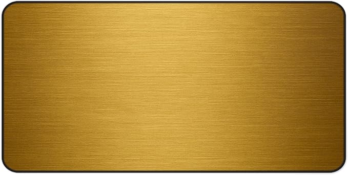 Brushed Metal Texture Desk Mat - Extended Mouse Pad & Desk Pad, Neoprene Surface, Non-Slip Rubber Base, Stitched Edges, Desk Protector for Keyboard & Mouse (Gold, 16x32)