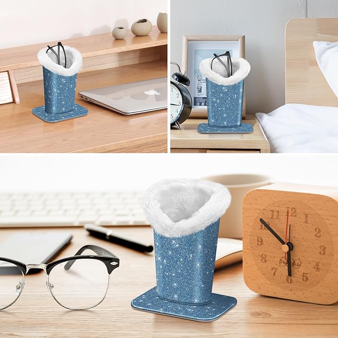Fintie Plush Lined Eyeglasses Holder, Glasses Stand Case, Anti-scratch Glasses Storage Organizer for Desk, Nightstand, Office