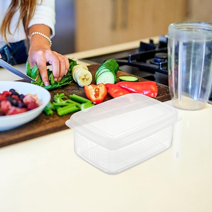 Wakauto 6pcs Small Refrigerator Organizer Bins Food Storage Containers for Fridge Produce Saver Boxes Multipurpose Preservation for Dough Meat Vegetables Kitchen Organization