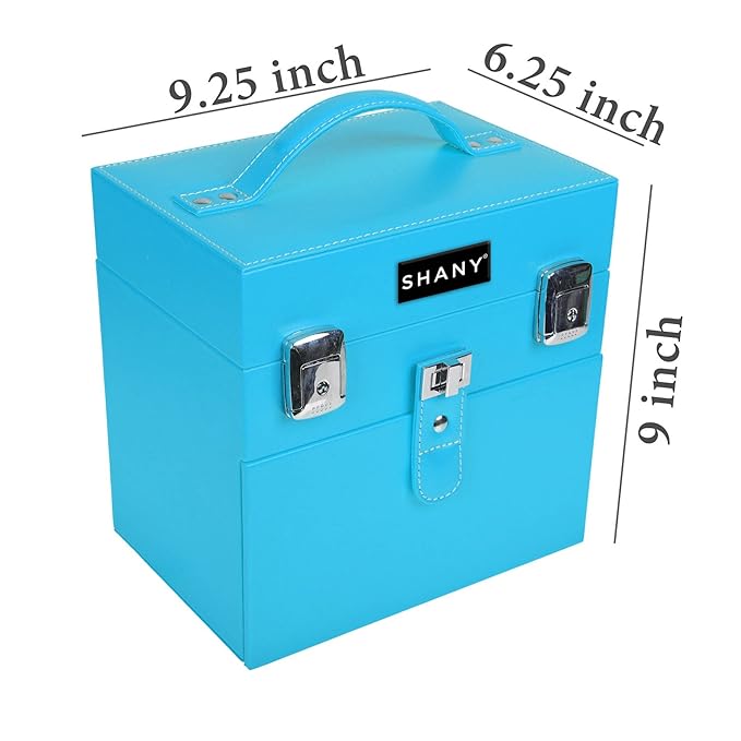 SHANY Color Matters - Makeup Travel Case Nail Accessories Organizer and Makeup Train Case - Makeup Storage Box - Vicious Blue