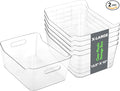 Tiawudi 2 Pack Plastic Storage Bins, Extra Large Pantry Organizer, 13.5" x 10" Clear Storage Containers and Organizer Bins, Multi-Use Bins for Home, Kitchen, Closet and Cabinet