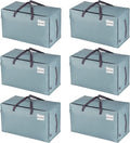 VENO 6 Pack Moving Bags and Large Christmas Decoration Storage Bins with lids. Alternative to Moving Boxes, Packing Supplies for College. Heavy Duty Totes (Light Blue Matte, 6 Pack)