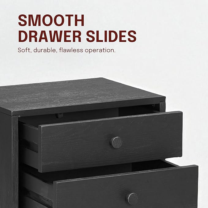 NTC Lux Nightstand with 2 Drawers, Featuring Adaptable Design, 150 lbs Load Capacity, Water-Resistant, Elevate Your Space, Easy Assembly - Burnt Black