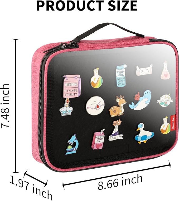 Enamel Pin Display Book, Small Collections Or Travel Pin Trading Book, Pin Collector Display Bag,6-Page Lapel Pin Display Board,For Sports Pins,Memorial Pins, Pin Display Case (Rose Red)