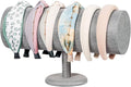 Coward T-Bar Beige Headband Holder Organizer,Hairband Display Stand,Hairband Storage Rack for Girls And Women (detachable gray linen)