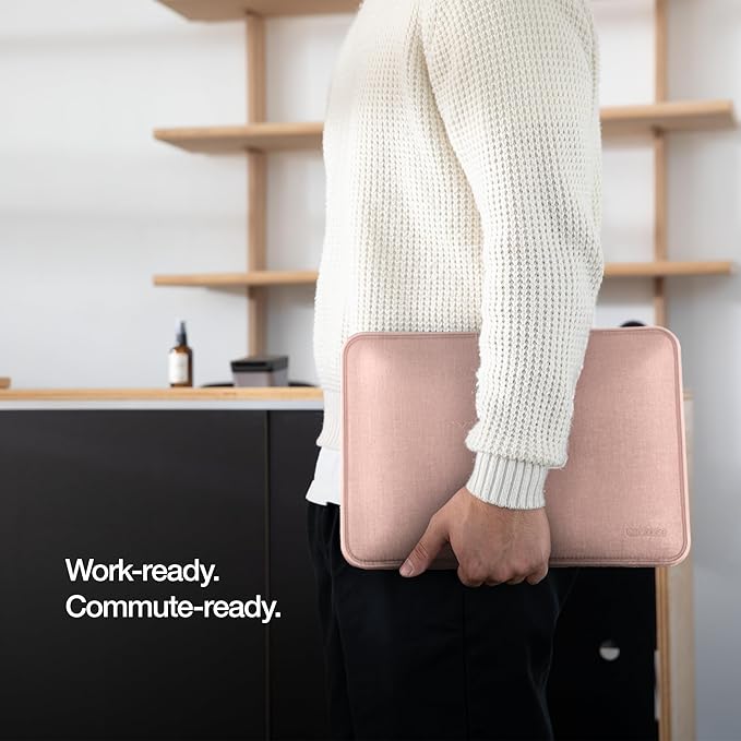 Incase ICON Sleeve with Woolenex - MacBook Air 13 inch Case - 2025, 2024, 2023, 2022, M4, M3, M2 - Fitted MacBook Case, Laptop Sleeve, Hard Cover, Durable, Lightweight - Blush Pink