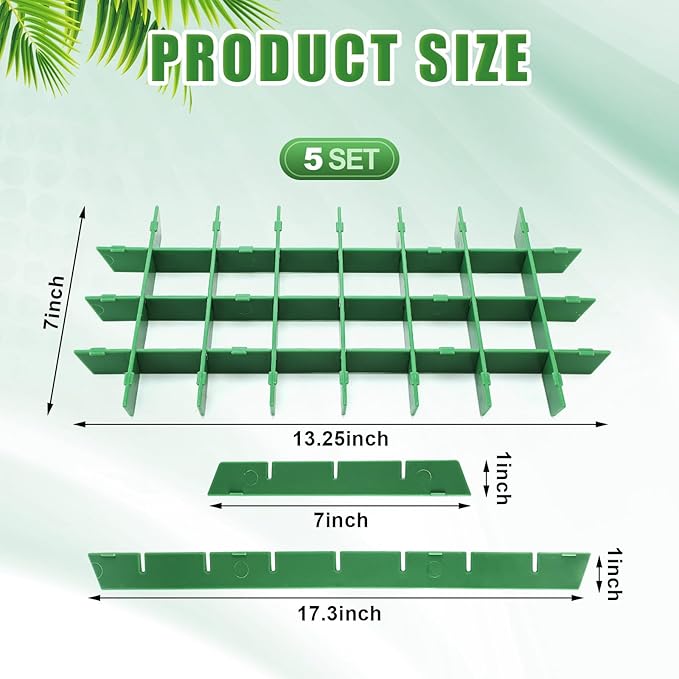 5 Sets Freeze Dryer Tray Dividers, Compatible with Harvest Right Freeze Dryer, Candy Tray Dividers Accessories (Small,Green)