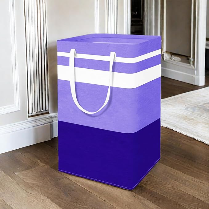 2-Pack Foldable Laundry Basket,Large Laundry Baskets with Handles,Waterproof Laundry Hamper,Collapsible Laundry Hampers for Clothes Organizer 80L (Purple)