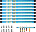 Magnetic Tool Holder 8 Pack, 18" Heavy Duty Magnetic Tool Organizer Strip with Mounting Screws, Wall Mounted Metal Tool Rack Bar for Garage, Workshop, Kitchen, Tool Storage and Organization