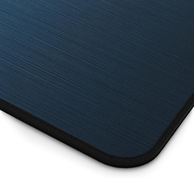 Brushed Metal Texture Desk Mat - Extended Mouse Pad & Desk Pad, Neoprene Surface, Non-Slip Rubber Base, Stitched Edges, Desk Protector for Keyboard & Mouse, Sizes 12x18/12x22/16x32 (Blue, 12x22)