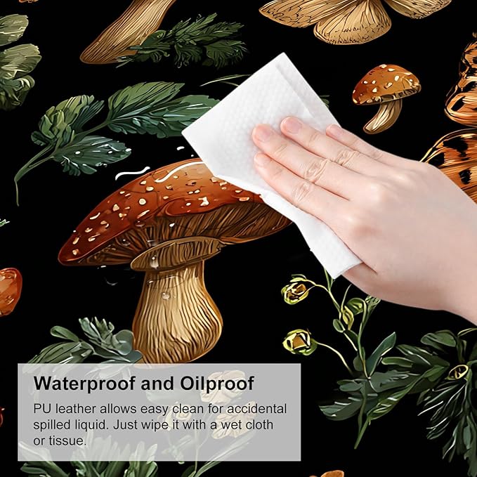Vintage Butterfly Mushroom Mouse Pad – Large Extended Desk Mat 31.5 x 11.8 in– Dark Forest Aesthetic with Ferns & Fungi, Waterproof Surface, Non-Slip Rubber Base, Keyboard & Mouse Pad