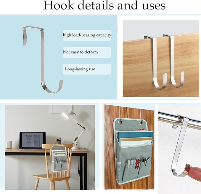 Hanging Basket for Organizing, Wall Organizer with Pockets and Over The Door Organizer，Can for Home, Closet, Office and Camper (4 Grey)
