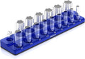 Olsa Tools Magnetic Socket Organizer | 1/2-inch Drive | SAE | Blue | Holds 16 Sockets | Professional Quality Tools Organizer