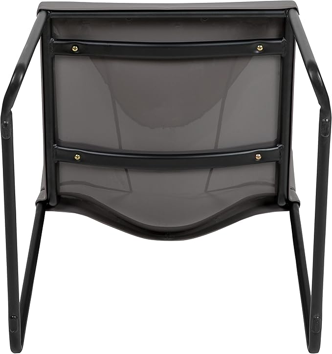 Flash Furniture Hercules Series Contoured Stacking Chairs for Waiting Rooms and Offices, Ergonomic Lobby Chairs with Curved Back, Set of 5, Gray