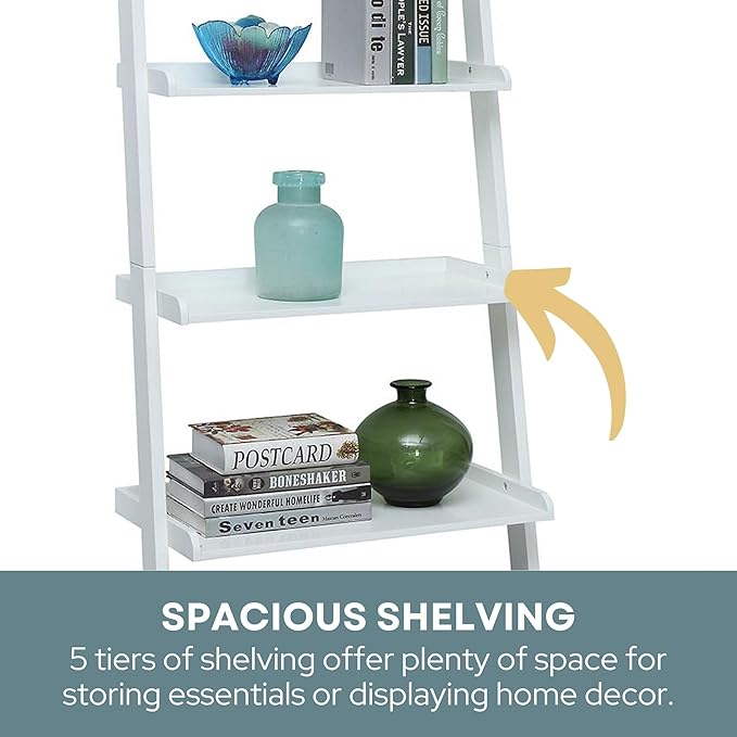 Convenience Concepts French Country Bookshelf Ladder, White