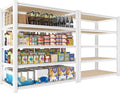 PrimeZone 2 Packs 36" W x 16" D x 72" H Closet Storage Shelves - 5 Tier White Metal Connector Shelving, Adjustable Heavy Duty Garage Shelves, Utility Rack Organizer Shelf for Kitchen Pantry Garage