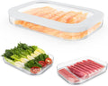 Stackable Deli Meat Container with Drainage Groove and Silicone Lid, Clear Refrigerator Storage Containers for Lunch Meats, Cold Cuts, Bacon, Cheese, BPA Free - 1 Layer