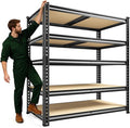 72.2" H Garage Shelves 2230LBS Storage Shelves, 5 Tier Adjustable Metal Shelving, Heavy Duty Shelving for Storage, Basement, Warehouse, Pantry, Kitchen, 35.5" W x 19.5" D x 72.2" H, Black