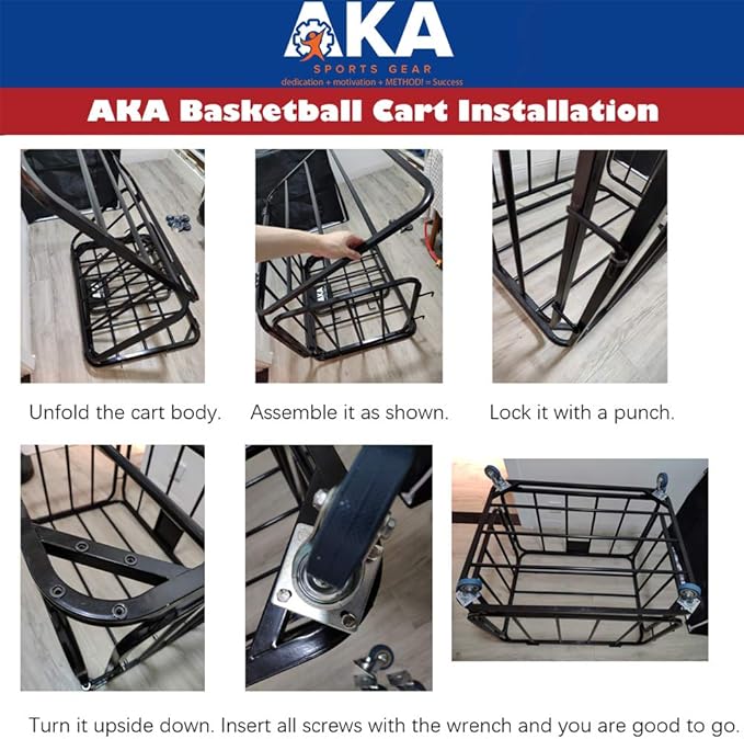AKA Sports Ball Equpment Cart | Ball Storage for Soccer, Volleyball, Football | Ball Organizer | Ball Rack with Wheels