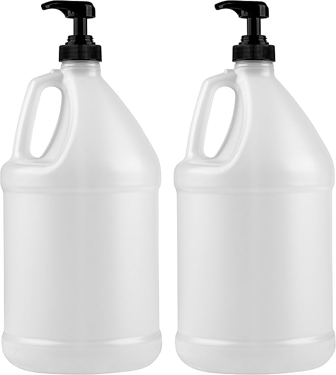 Kitchentoolz 1-Gallon Plastic Jug with Pump Dispenser - Ideal for Epoxy Resin, Laundry Detergent, Liquid Soap, Snow Cone Syrup, Batter