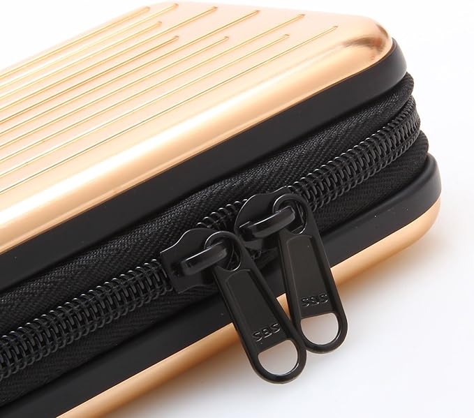 KAYOND Anti-Shock Silver Aluminium Carry Travel Protective Storage Case Bag for 2.5" Inch Portable External Hard Drive HDD USB 2.0/3.0 (Golden)