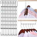 Space Saving Hangers for Clothes, 10 Pack Hanger Organizer Space Saver, Magic Metal Collapsible Closet Organizers, Multiple Hangers in One, College Dorm Room Essentials (V1.0)