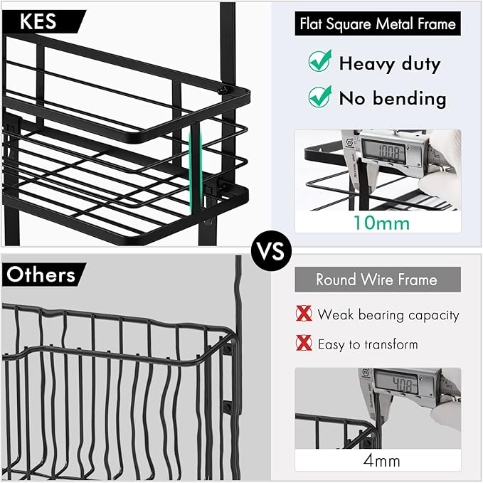 KES Ironing Board Hanger Over The Door Ironing Board Holder T Shape Fit for 1 3/8 Doors Matte Black, HIR500A-BK