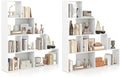 Tangkula 4-Tier Stepped Bookshelf, Freestanding 6 Cubes Ladder Bookcase with Anti-Tipping Kits, 64" Tall Modern Wooden Storage Display Rack for Home Office Living Room Study (2, White)
