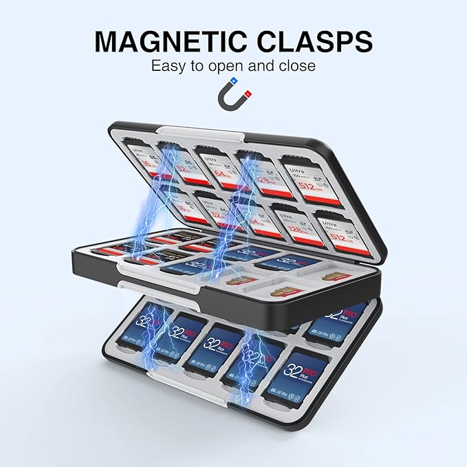 HEIYING SD Card Holder for Memory SD and TF Cards, Portable Case Compatible with 40 SDXC SDHC and 40 TF Card Slots