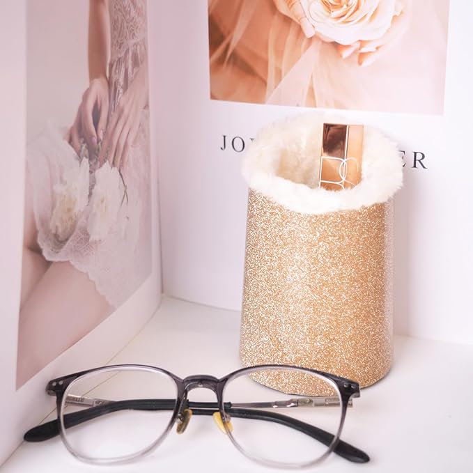 Baitaihem 2 Pack Plush Lined Eyeglasses Holder Stand Protective Glasses Holder For Desks Or Nightstands