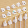 15 Pack Magnetic Cable Clip Organizer Cord Holder, Picozon Adhesive Cable Management, Wire Phone USB Charger Cable Holder, Keeper Organizer for Office Home Desktop Table - White
