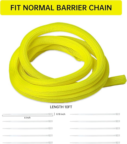 10 Ft High Visibility Chain Cover Kit High Visibility Yellow Cover Safety Barrier Cover for Both Indoor and Outdoor Environment (Yellow)