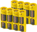 AA Battery Storage Caddy by Storacell (2 Pack), Yellow, Holds 4 Batteries (Not Included)