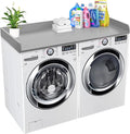 Royxen Washer Dryer Countertop with Solid Wood Core,54“W x 27.5D Laundry Countertop with Edge Rails,Washer and Dryer Topper for Laundry Room Organization (Grey)