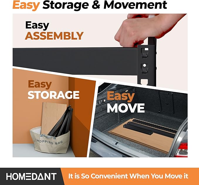HOMEDANT 5 Tier Storage Shelves Adjustable Laminated Boltless Garage Metal Shelving Unit Heavy Duty Utility Rack Shelf Warehouse Pantry Closet Kitchen (3, (S) 28" W, Black)
