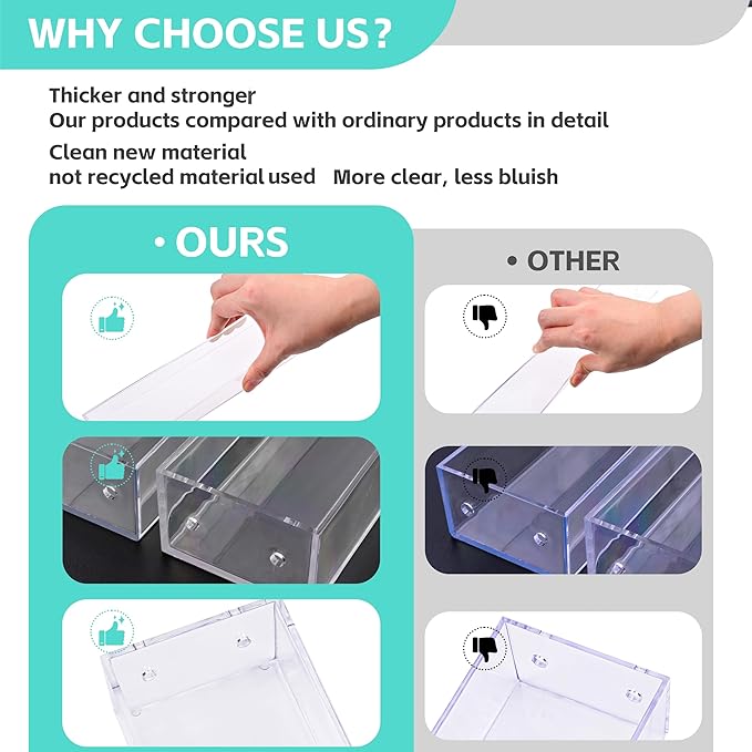 Kingtaily Widen 4 Tiers Stand Shelf Holder Clear Acrylic Rack for Nail Polish Organizer Essential Oil Storage Sunglasses Makeup