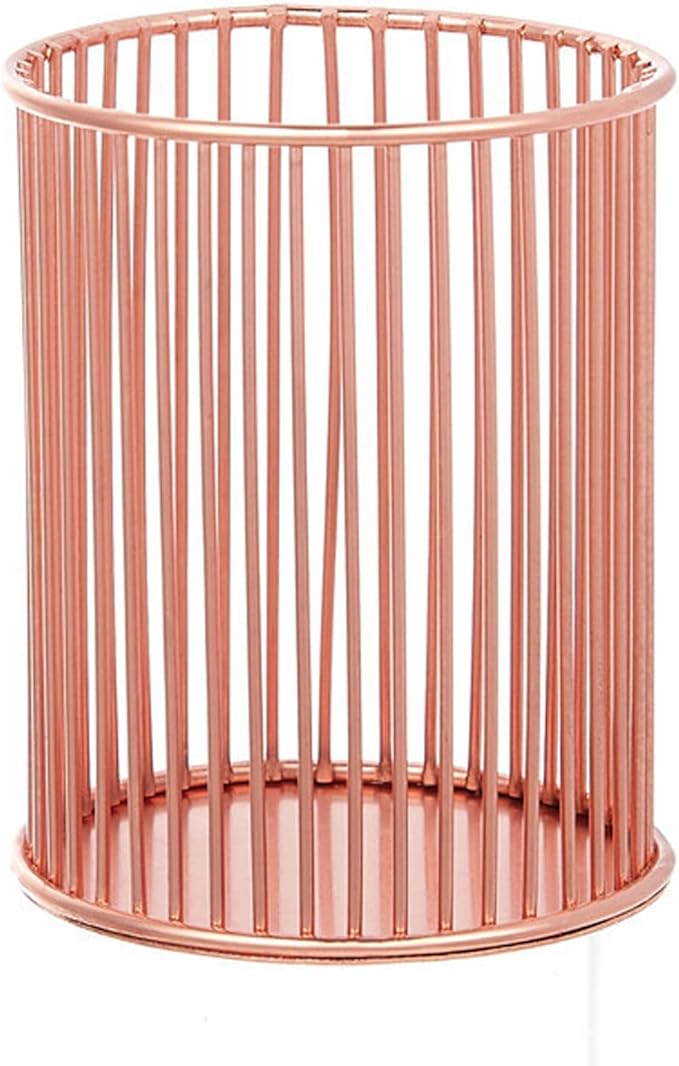 Metal Pen Holder Cup for Desk Makeup Brushes Pencil Holders Home Office Organizer Rose Gold