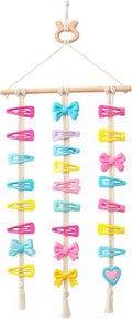 Macrame Hair Clips Organizer, Wall Hanging Hair Accessories Holder and Storage for Women and Girls, Claw Clip Hanger Home Decor