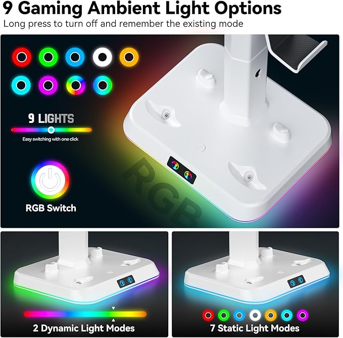 PSVR 2 Charging Station, Fast Charging Dock with Magnetic Clasp, Storage Stand for VR2 Headset & PS5 Controller with 9 RGB Modes, Includes Type-C Connectors Commodore 64 Games