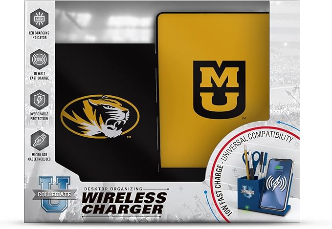 SOAR NCAA Unisex Cell Phone Wireless Charging Stand and Desktop Organizer