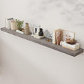 Axeman Rustic Elm Wood Floating Shelves - 72'' W x 8" D Wall Mantel Shelf with Invisible Bracket, Large Long Wall Mounted Storage Shelves for Living Room, Bedroom, Kitchen, Bathroom, Grey