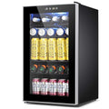 COWSAR Mini Fridge Cooler, 95 Can Beverage Refrigerator with Glass Door, ETL Approved Wine Fridge with Digital Temperature Control, LED Light for Home, Office, Bar, and Game Room - 2.6 Cu.Ft. Black