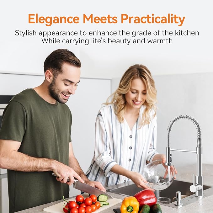 33 x 22 Drop-In/Undermount Kitchen Sink, TECASA Single Bowl Kitchen Sink with Pull Down Faucet, 18-Gauge T-304 Stainless Steel Basin with Accessories