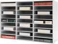 27 Compartments Literature Organizer, Desktop File Sorter Mail Center Paper Storage Cabinet Classroom Mailbox for Files Documents Papers Magazines(White) (White 27Slots)