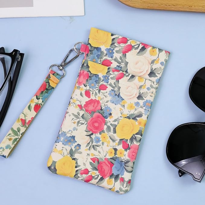 Double Eyeglass Case Soft Dual Glasses Case for Women Men Travel Squeeze Top Sunglasses Cases Eyeglasses Pouch