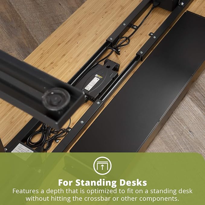 PERFECT POSTURE Under Desk Storage Drawer With Lock – Slim Pen & Pencil Drawer for Regular & Sit-Stand Standing Desks, Gray (33” x 7.5”)